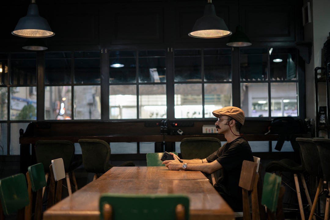 a person sitting at a table